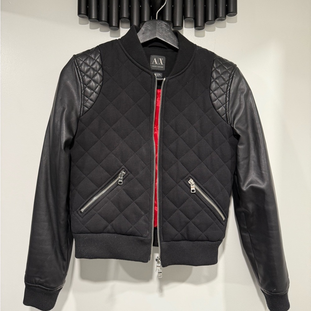 Armani Exchange Black Jacket with Red Lining